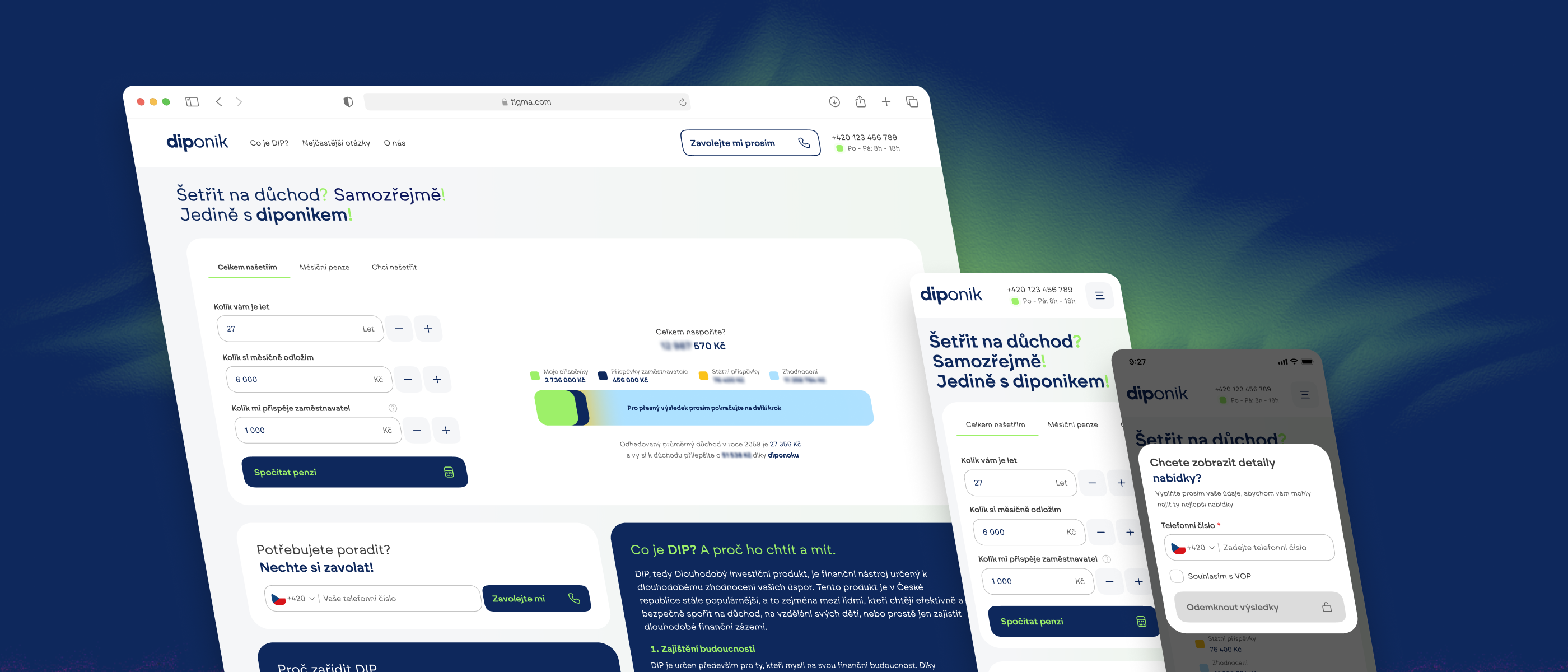 Diponik – online srovnávač produktu DIP, UX/UI design a vizuální identita