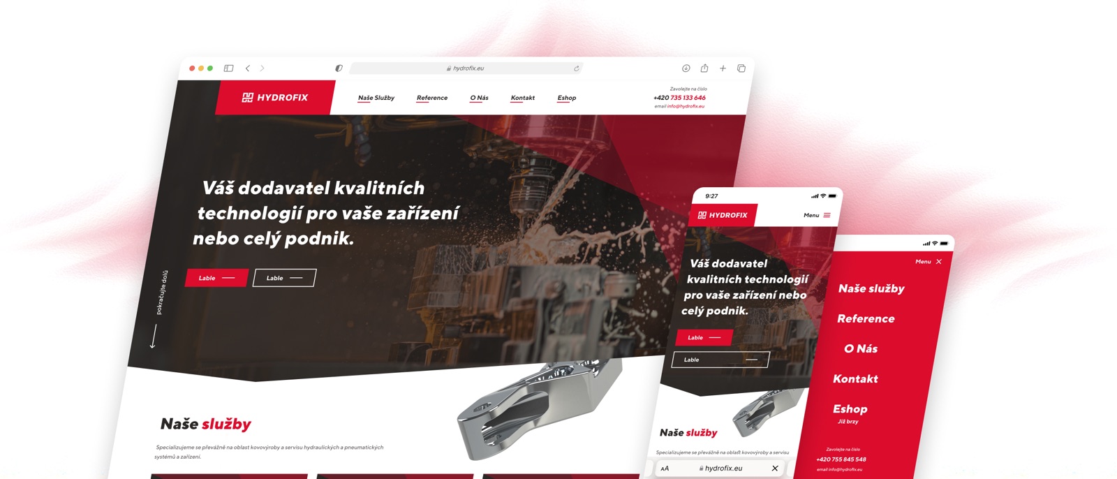 Hydrofix, web pro dodavatele hydrauliky a kovovýroby